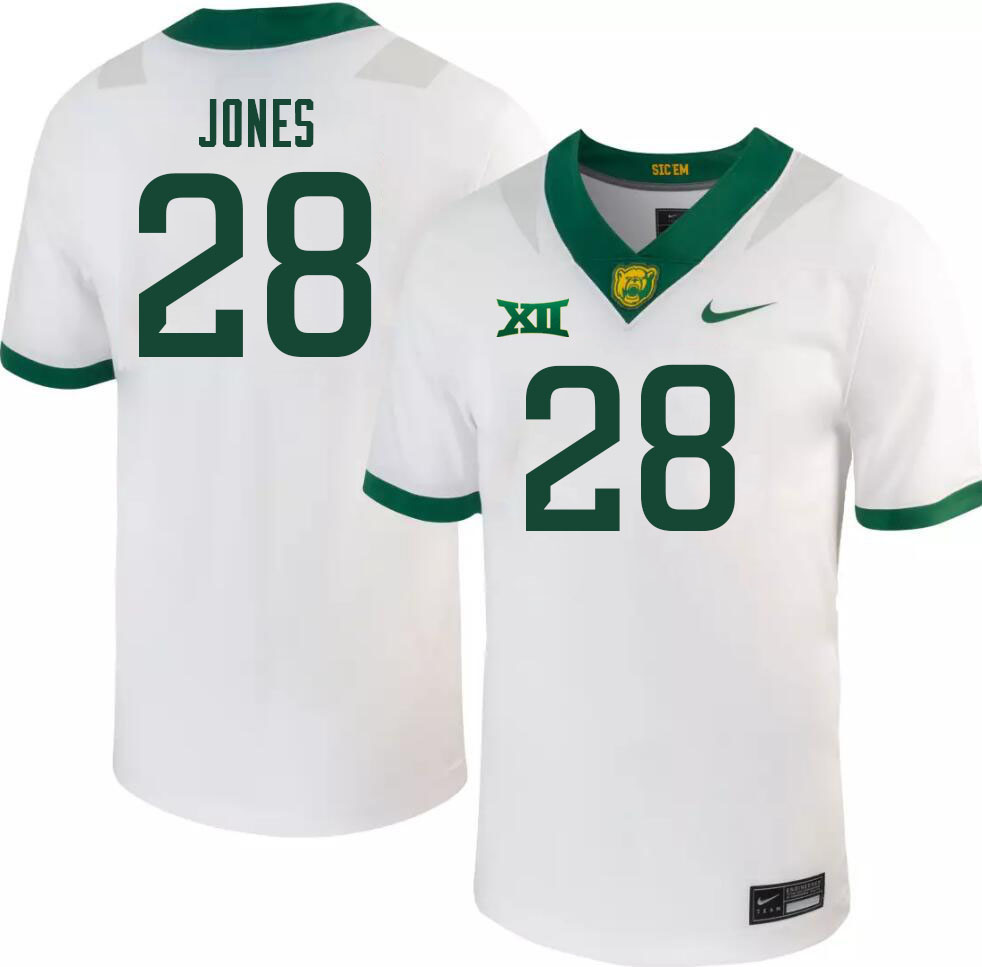 Men-Youth #28 Qualan Jones Baylor Bears 2023 College Football Jerseys Stitched-White